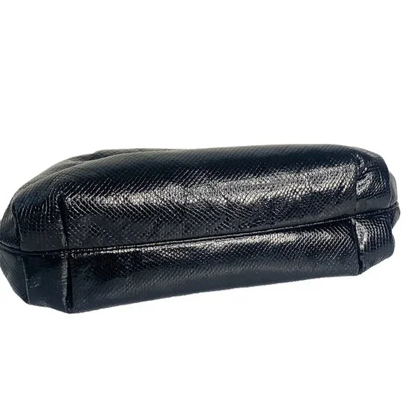 Finesse La Model Vintage Snakeskin Black Egyptian Metal Clutch Crossbody Bag - Picture 10 of 12